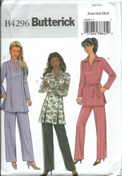 4296 EZ PULLOVER SLIT COLLAR TUNIC, PANTS, BELT PATTERN 4-14